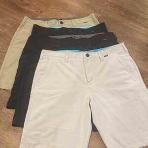 Hurley Men's Flat Front Shorts - Tan, Black, Gray